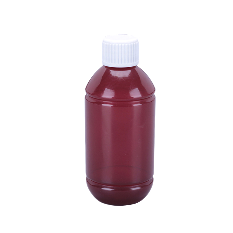 250ml high quality pharmaceutical empty pet amber plastic bottles cough syrup bottle for liquid SY-001 specially designed for liquid drugs such as cough syrup