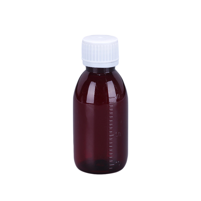 60ml pharmaceutical pet amber plastic bottles cough syrup bottle for liquid with child proof cap SY-002