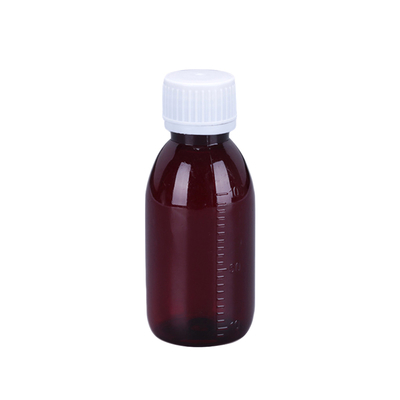 60ml pharmaceutical pet amber plastic bottles cough syrup bottle for liquid with child proof cap SY-002